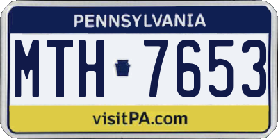 PA license plate MTH7653
