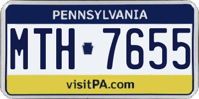 PA license plate MTH7655