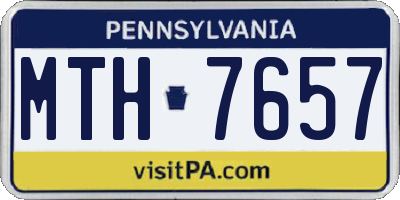PA license plate MTH7657