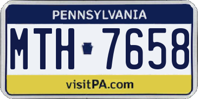 PA license plate MTH7658