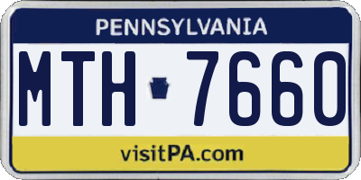 PA license plate MTH7660