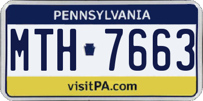 PA license plate MTH7663