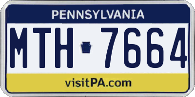 PA license plate MTH7664