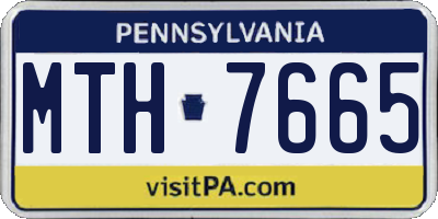 PA license plate MTH7665