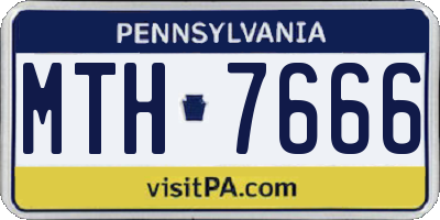 PA license plate MTH7666