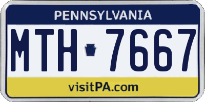 PA license plate MTH7667