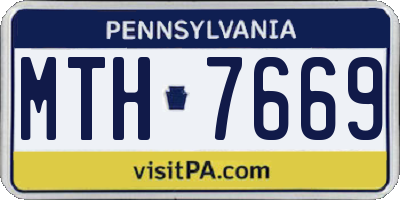 PA license plate MTH7669