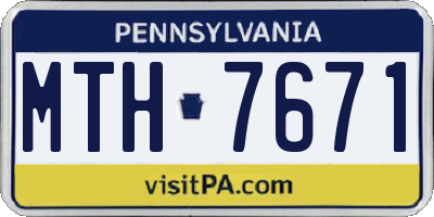PA license plate MTH7671