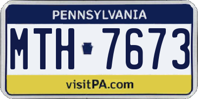PA license plate MTH7673