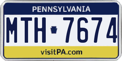 PA license plate MTH7674
