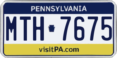 PA license plate MTH7675