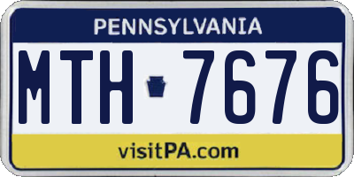 PA license plate MTH7676