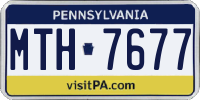 PA license plate MTH7677