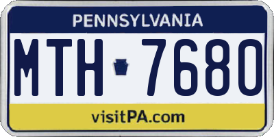PA license plate MTH7680