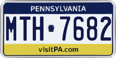 PA license plate MTH7682
