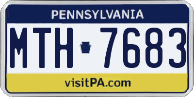 PA license plate MTH7683