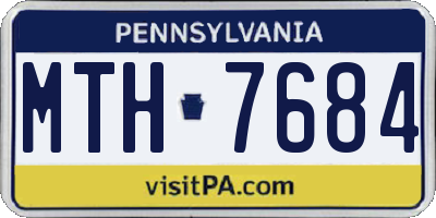 PA license plate MTH7684