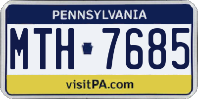 PA license plate MTH7685