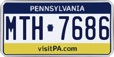 PA license plate MTH7686