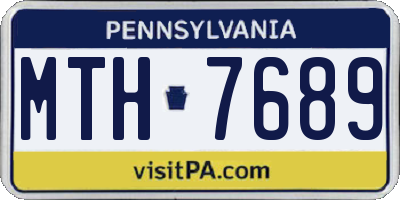 PA license plate MTH7689