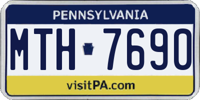 PA license plate MTH7690