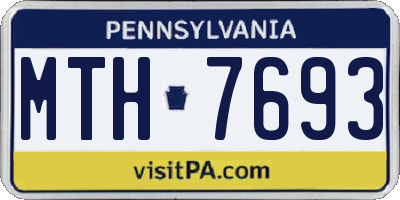 PA license plate MTH7693