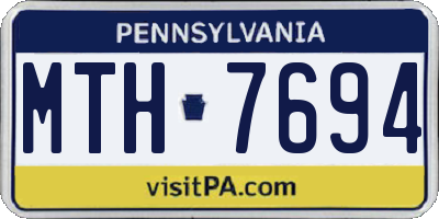 PA license plate MTH7694