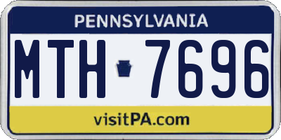 PA license plate MTH7696