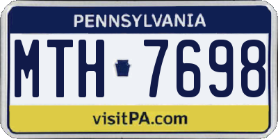 PA license plate MTH7698
