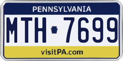 PA license plate MTH7699