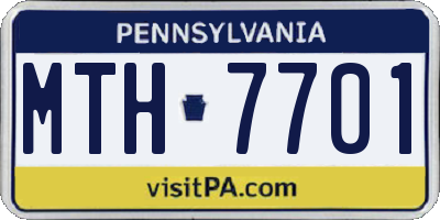 PA license plate MTH7701