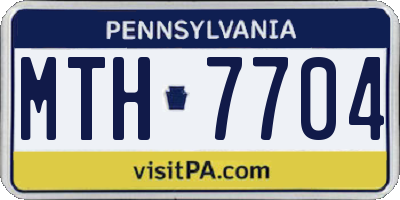 PA license plate MTH7704