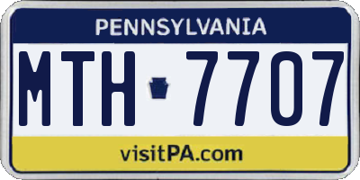 PA license plate MTH7707