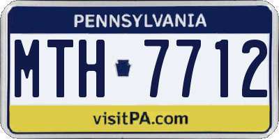 PA license plate MTH7712