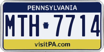 PA license plate MTH7714