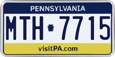 PA license plate MTH7715