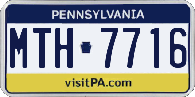 PA license plate MTH7716