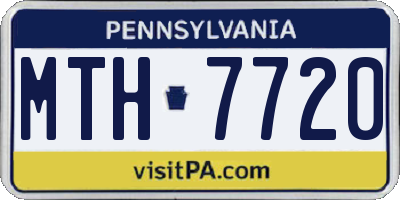 PA license plate MTH7720
