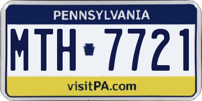 PA license plate MTH7721