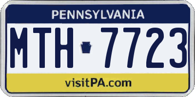 PA license plate MTH7723