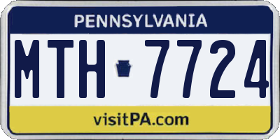 PA license plate MTH7724