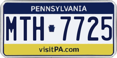 PA license plate MTH7725