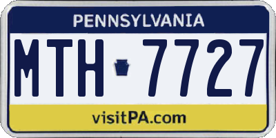 PA license plate MTH7727