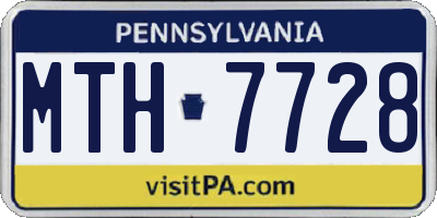 PA license plate MTH7728