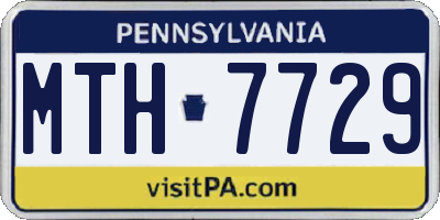 PA license plate MTH7729
