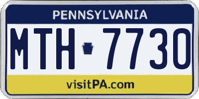 PA license plate MTH7730