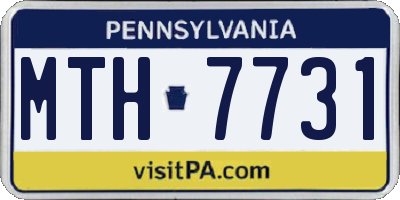 PA license plate MTH7731