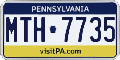 PA license plate MTH7735
