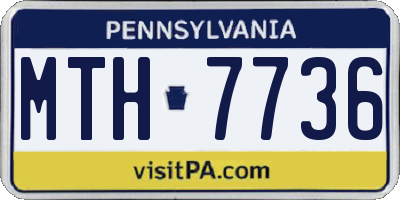 PA license plate MTH7736