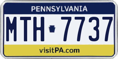 PA license plate MTH7737